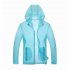 Unisex Sun Protection Jacket Solid Color Uv Protective Clothing For Summer Outdoor Running water blue XL