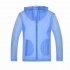 Unisex Sun Protection Jacket Solid Color Uv Protective Clothing For Summer Outdoor Running water blue XL