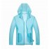 Unisex Sun Protection Jacket Solid Color Uv Protective Clothing For Summer Outdoor Running water blue 3XL