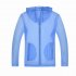 Unisex Sun Protection Jacket Solid Color Uv Protective Clothing For Summer Outdoor Running water blue 3XL