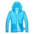 Unisex Sun Protection Jacket Solid Color Uv Protective Clothing For Summer Outdoor Running light blue M