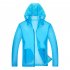 Unisex Sun Protection Jacket Solid Color Uv Protective Clothing For Summer Outdoor Running light blue 3XL