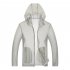 Unisex Sun Protection Jacket Solid Color Uv Protective Clothing For Summer Outdoor Running White L