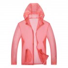 Unisex Sun Protection Jacket Solid Color Uv Protective Clothing For Summer Outdoor Running Pink XL