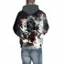 Unisex Vivid 3D Skull Poker Pattern Hoodies Couples Fashion Hooded Tops Baseball Sweatshirts as shown L