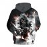 Unisex Vivid 3D Skull Poker Pattern Hoodies Couples Fashion Hooded Tops Baseball Sweatshirts as shown XL
