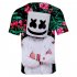 Unisex Vivid Color 3D DJ Marshmello Pattern Fashion Loose Casual Short Sleeve T shirt