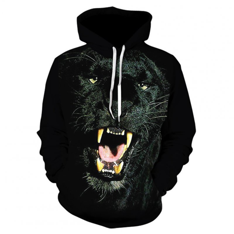 Unisex Vivid Color 3D Digital Panther Print Hoodies Casual Long Sleeves Sweatshirts Hooded Hip Hop Outerwear  WE136_XXXL
