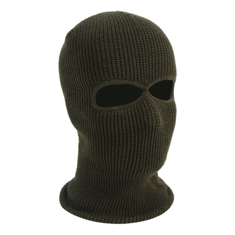 Unisex Windproof Thicken Warm Mask Hat for Winter Outdoor Riding Skiing ArmyGreen_One size