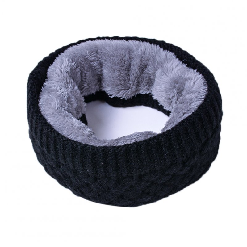 Unisex Winter Scarf Thickened Wool Knitting Collar Scarves Warm Neck Scarf  black_50*20cm