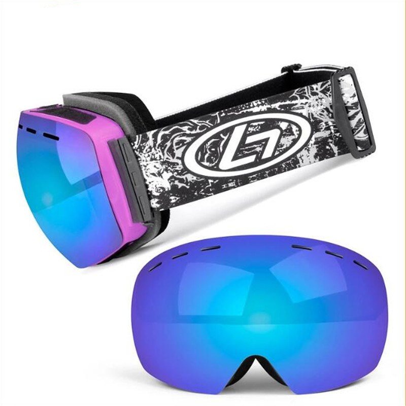 Adult double anti-fog ski goggles