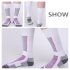 Unisex Winter Thermal Long Ski Snow Walking Hiking Sports Towel Socks Female purple black One size