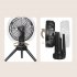 Unitedtime Camping Fan  Rechargeable Battery Operated 4 Speed With Hanging Hook Foldable Tripod Portable Table Fan For Camping  Outdoor X77 black