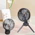 Unitedtime Camping Fan  Rechargeable Battery Operated 4 Speed With Hanging Hook Foldable Tripod Portable Table Fan For Camping  Outdoor X77 black