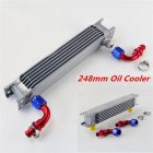 Universal 248mm 7 Row AN10 Aluminum Engine Transmission Oil Cooler Silver Kits