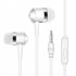 Universal 3 5mm Plug Wired In ear Earbuds Portable Wire Control Mobile Phone Gaming Headset With Microphone White