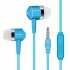 Universal 3 5mm Plug Wired In ear Earbuds Portable Wire Control Mobile Phone Gaming Headset With Microphone blue