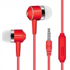 Universal 3.5mm Plug Wired In-ear Earbuds Portable Wire Control Mobile Phone Gaming Headset With Microphone red