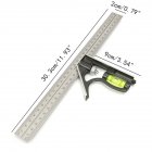 Universal 300mm Adjustable Stainless Steel Multifunctional Combination Try Square Set Right Angle Ruler