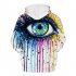 Universal 3D Graffiti Large Eye Printing Hooded Sweatshirt Photo Color XXL