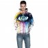 Universal 3D Graffiti Large Eye Printing Hooded Sweatshirt Photo Color M