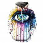 Universal 3D Graffiti Large Eye Printing Hooded Sweatshirt Photo Color_L