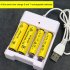 Universal 4 Slots AA AAA Rechargeable Battery USB Charger for Nickel cadmium Battery