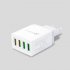 Universal 4USB Travel Mobile Phone Charger Adapter for iPhone Samsung 5V 5 1A Smart Charging Head Smart Phone USB Fast charger US plug White