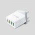 Universal 4USB Travel Mobile Phone Charger Adapter for iPhone Samsung 5V 5 1A Smart Charging Head Smart Phone USB Fast charger US plug black