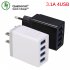 Universal 4USB Travel Mobile Phone Charger Adapter for iPhone Samsung 5V 5 1A Smart Charging Head Smart Phone USB Fast charger US plug black