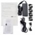 Universal AC DC smart laptop power adapter with ten connectors for powering most major brands of notebook computers 