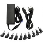Universal AC DC smart laptop power adapter with ten connectors for powering most major brands of notebook computers 