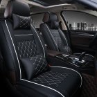 Universal All Car Leather Support Pad Car <span style='color:#F7840C'>Seat</span> Covers <span style='color:#F7840C'>Cushion</span> Accessories Black and white luxury single