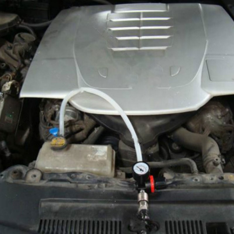 Universal Car Automobile Water Box Leak Detector 50cm Automobile Cooling System Tester Car Pressurization Meter Leak Pressure Tester Black+white