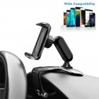 Universal Car Dashboard Mount Holder Snap-on Phone Rack Rotating Rearview Mirror Gps Navigation Hud Stand Clamp black