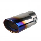 Universal Car Exhaust Pipe Round Stainless Steel Car Tail Rear Chrome Round Exhaust Pipe Muffler Tip Pipe Single tube roasted blue straight
