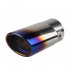 Universal Car Exhaust Pipe Round Stainless Steel Car Tail Rear Chrome Round Exhaust Pipe Muffler Tip Pipe Single tube roasted blue straight