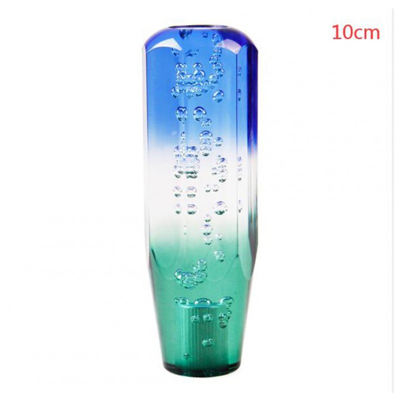 Universal Car Gear Shift Knob Stick Crystal Bubble Gear Shifter with Thread Adapter Blue, white and green_10cm