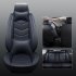 Universal Car Seat Covers 3D PU Leather Set Cushion Full Protector Black and Blue Deluxe Edition