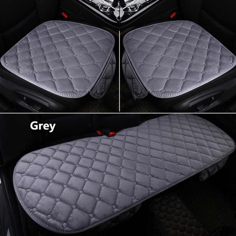 Universal Car Seat Cushion Velvet Silk Seat Cover Set Gray