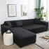 Universal Cloth Sofa Covers for Living Room Elastic Spandex Slipcovers black Three persons  applicable to 190 230cm 
