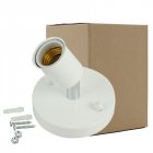 Universal E27 Retro 180 Degree Turn Light Holder High Temperature Resistant Metal Lamp Base White  carton packaging 