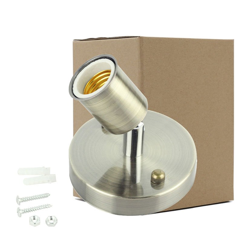 Universal E27 Retro 180 Degree Turn Light Holder High Temperature Resistant Metal Lamp Base Bronze (carton packaging)