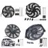 Universal Electric Car Radiator Cooling Fan High Performance 12V 90W 8 Blades Engine Cooling Fan Radiator 120W Black