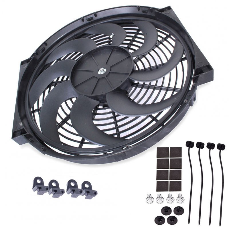 Universal Electric Car Radiator Cooling Fan High Performance 12V 90W 8 Blades