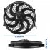 Universal Electric Car Radiator Cooling Fan High Performance 12V 90W 8 Blades Engine Cooling Fan Radiator 120W Black