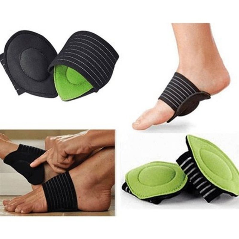 Universal Feet Arch Support Breathable Cotton Foot Protection Pads for Aching and Painful Feet, One Size Green_General purpose (a pair)