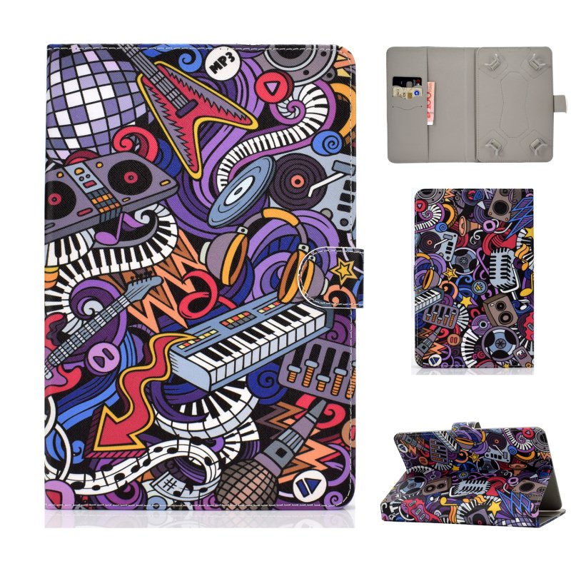 Universal Laptop Protective Cover Color Painted 8 Inches PU Case with Front Snap Graffiti