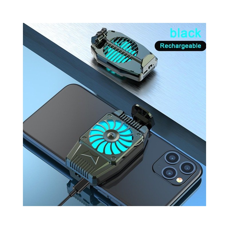 Universal Mini Mobile Phone Cooling Fan Radiator Turbo Game Cooler Cell Phone Cool Heat Sink black
