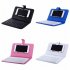 Universal Mobile Phone Keyboard     Leather  Case Set Portable Wireless Bluetooth Keyboard For Smartphone Pink